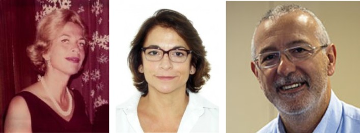 A BSPTS alapítói Elena Salvá (a), Dr. Gloria Quera-Salvá (b) és Dr. Manuel Rigo (c).